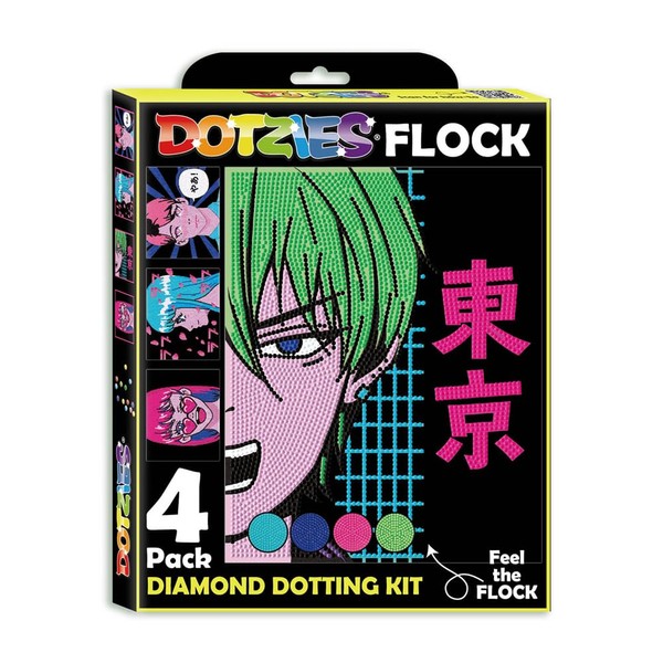 DIAMOND DOTZ Neon Flock Anime Diamond Painting Kits for Adults