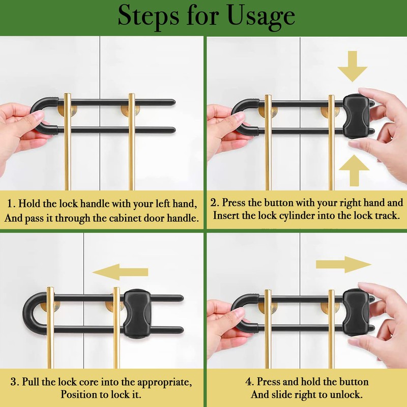 Cabinet Locks Baby Proofing U-Shaped Child Locks for Cabinets Latches