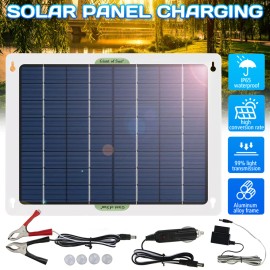 SHUONE57 20W Watt 12V Mono Solar Panel Trickle Charger Kit Waterproof Maintainer Car Boat