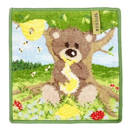Faylor Handkerchief, Hand Towel, Towel Handkerchief, 9.8 inches (25 cm), Honey Bear Kiwi