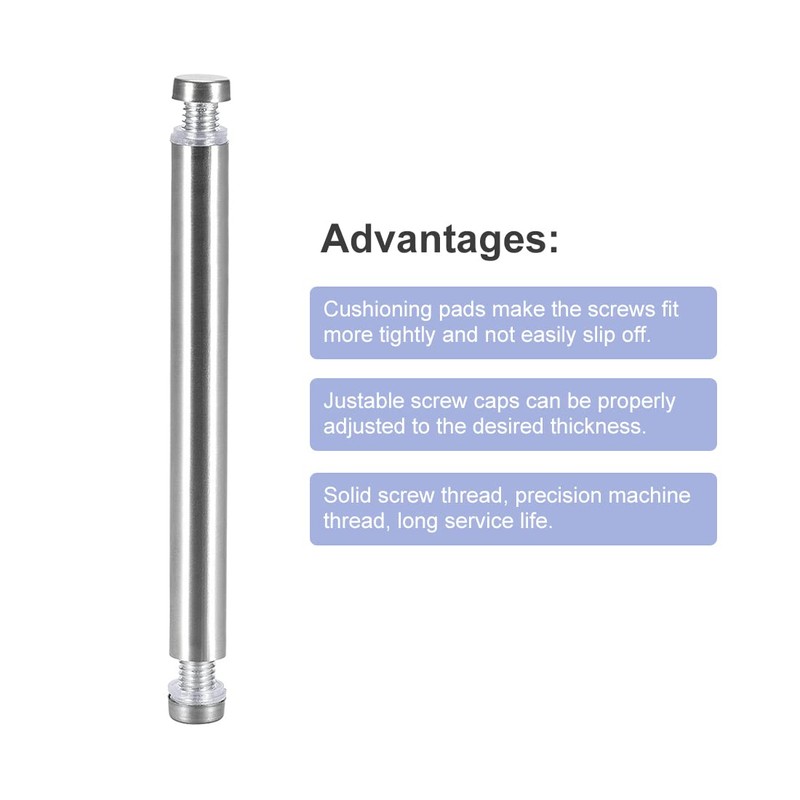 uxcell 1/2 Dia x 4-7/8"(12x124mm) Double Head Standoff Screws Acrylic