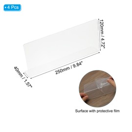 PATIKIL 4 Pack Shelf Dividers for Closet Organization, 9.9x1.6x4.8 Acrylic Closets Separator Kitchen Cabinet Shelves Under Bed Blocker for Bedroom Kitchen Office, Clear