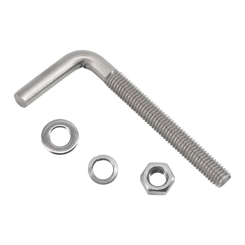 (20 Pieces) M6x40mm L Shaped Threaded Bolt Kits 304 Stainless