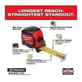 Milwaukee 8M/26' Milwaukee Wide Blade Tape Measure 48-22-0226 Brand New