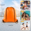 KUUQA 2Pcs Orange Drawstring Backpack Bags Cinch Sack Bulk String