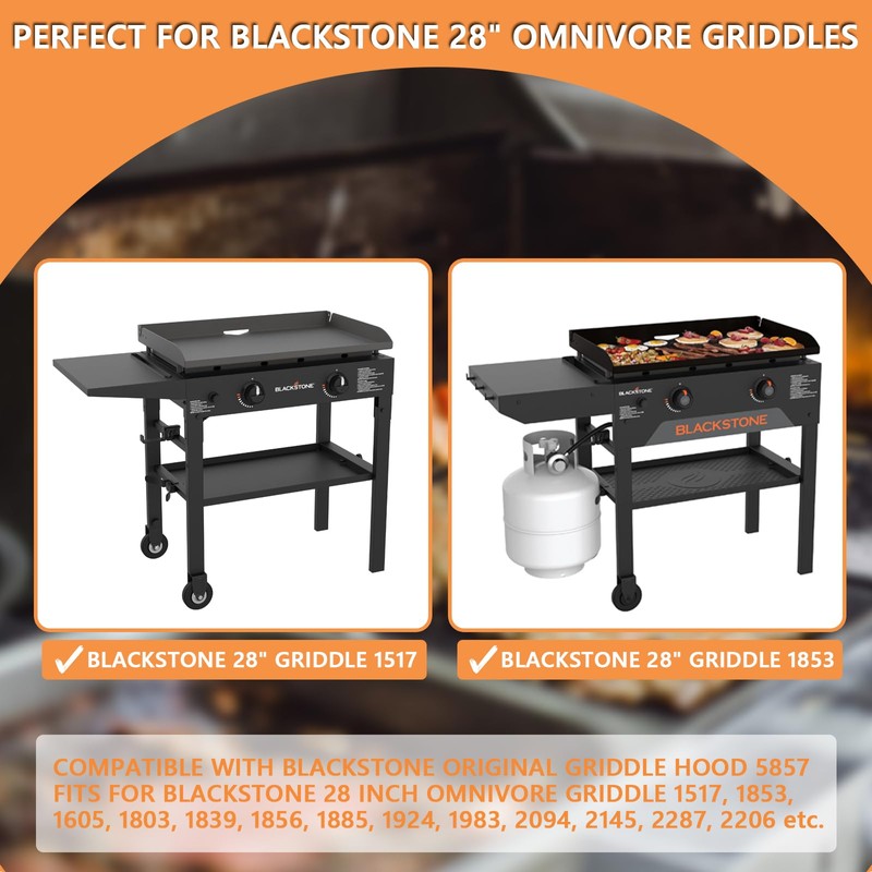 Upgrade Hinged Lid for Blackstone 28" Omnivore Griddle Hood, 5857