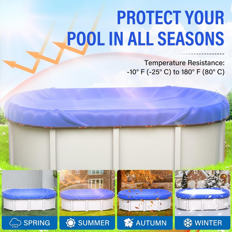 12 x 18 FT Oval Pool Cover 500D Extra Thick