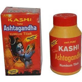 Ashtagandha Kumkum Tika Tilak Pure Chandan Powder for God's Pooja (125 Gram) Kashi Tulsi Ashtagandha Kumkum Tika Tilak Pure Chandan Powder for God's Pooja