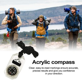 Orienteering Compass,Acrylic Compass | Navigation Backpacking Compass with Rope, Orienteering Hiking Compass, Map Reading Compass