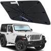 Windshield Sun Shade Umbrella for Jeep Wrangler 2018-2026, Foldable Front
