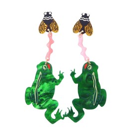 Funny Acrylic Frog Insect Dangle Earrings Cute Animal Earrings for Women-B