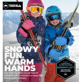 Tough Outdoors Kids Snow Gloves - Kids Winter Gloves - Kids Waterproof Insulated Gloves - Girls & Boys Winter Gloves - Kids Ski & Snowboarding Gloves - Children's Winter Gloves - Toddler Snow Gloves