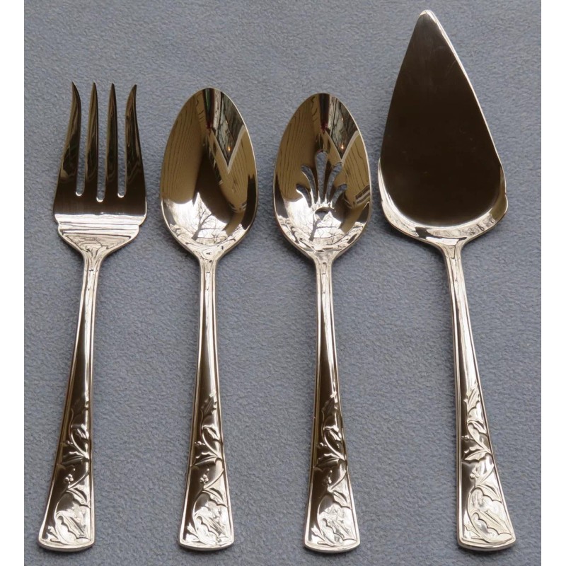Lenox 4 Pcs Lenox Holiday Dimensions Stainless Steel Flatware Serving