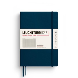 LEUCHTTURM1917 372191 Notebook Medium A5, Hardcover Writing Book, 251 Numbered Pages, Deep Sea, Squared