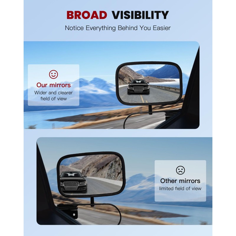 cciyu Exterior Driver And Passenger Side Mirrors With Manual Adjustment