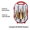 Drill Bit Set - 3 Sizes Step Drill Bit +