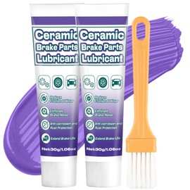 AstraVox Anti-Seize & Squeal Ceramic Brake Grease for Automotive, Heat Resistant Brake Parts Lubricant with Brush for Caliper, Pin, Pad and Metal Parts, Rust Corrosion, Efficient Lubrication 1oz (2)