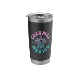 Cozumel Mexico Beach Sea Turtle Souvenir Groovy Retro Stainless Steel Insulated Tumbler