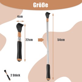 2 Stück Rückenkratzer Ausziehbar Schwarz, Kratzhand Rückenkratzer mit Massage Perlen, Multifunktional Praktisch Massage und Kratzern für Heimgebrauch Männer und Frauen