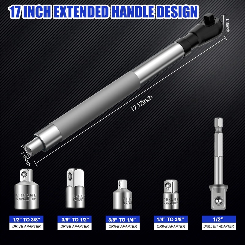 1/2" Offset Extension Wrench Impact for Electric Drill with 3/8"
