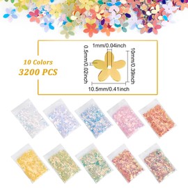 OLYCRAFT Nail Sequins Flower 10 Colors Nail Parts Resin Containers Glitter Glitter Nail Art Nail Powder Deco Parts