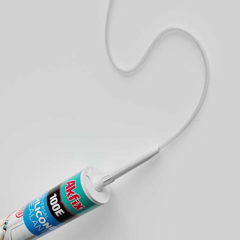 Akfix 100E RTV Clear Silicone Caulk (12x10.1 fl.oz.) - 100%