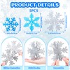 10 Pcs Winter Wooden Snowflake Decorations Tabletop Glittering 3D Snowflake