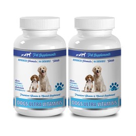 PET SUPPLEMENTS Dog Muscle Gainer - Dogs Ultra Vitamins - CHEWABLE - Advanced Formula - Premium Minerals - Vitamin b for Dogs - 2 Bottle (180 Chews)