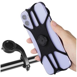 Reelau Bike Phone Holder Mount Fit for 4-6.8 inch Devices, Separable Bicycle Phone Mount Holder Bike Stem Handlebar Mount 360° Rotating Bike Computer Mount Bike Stopwatch Mount Action Camera Holder