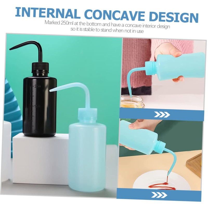 CIYODO Elegant Curved Nozzle 250ml Plastic Squeeze Bottle for Eyelash