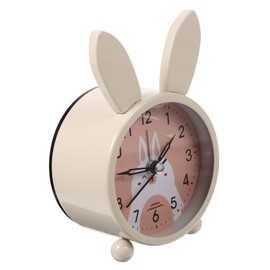 Sosoport Adorable Cartoon Rabbit Clock Silent Luminous Dormitory Table Clock for Bedroom Decor Night Light Feature Energy Efficient Design for Friends and Family