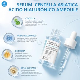 WEUD Serum Coreano Original, Serum Facial con Centella Asiatica y Ácido Hialurónico, Cuidado Antiedad y Reparador, Luminosidad y Piel Radiante, Fórmula Hipoalergénica para Todo Tipo de Piel （100ML）