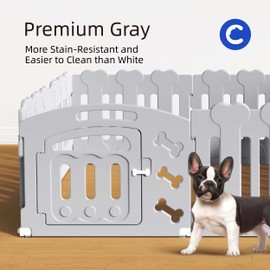 Dog Playpen 6-Panel, Safe & Secure Indoor/Outdoor Pet Fence, Puppy Playpen, 61 x 31 x 24IN, Ideal for Small to Medium Dogs, Easy to Clean (Gray)