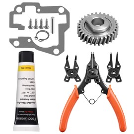 1x W11086780 Worm Gear & 1x 9709511 Gasket Kit Compatible With Whirlpo-ol/Kitchen Aid 5QT & 6QT Stand Mixer with Worm Gear Replace WP9706529, EA774065, 1094120 Models (1x Food Grade Grease)