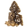 Purpledip Brass Idol Ganesha with 6 Diyas Deepak (Kuthu Vilakku):