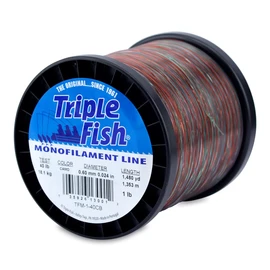 Línea de monofilamento de Triple pez, Prueba de 40 Libras / 40 Libras, 0,60 mm de diámetro, Camuflaje, 1 LB / 0,45 kg de Bobina, 1480 Yardas / 1353 m