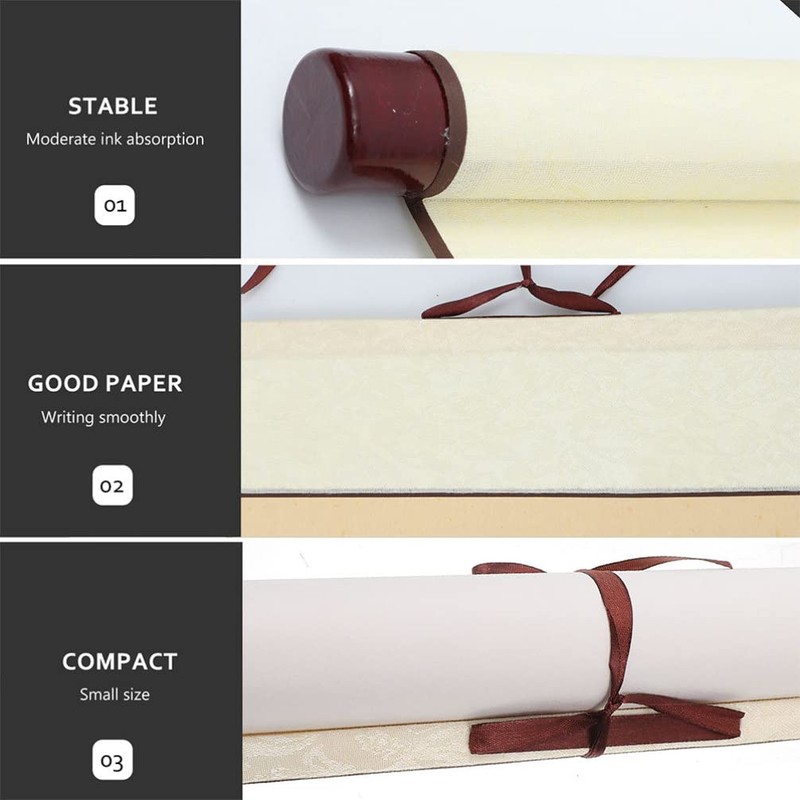 2pcs Blank Hanging Scroll Chinese Xuan Paper Chinese Calligraphy Blank