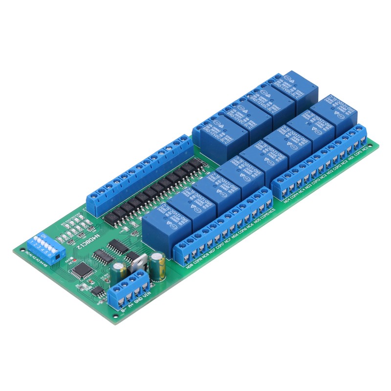 Relay Module RS485 Isolated 12‑in 12‑out RTU protocol DIN35 PLC