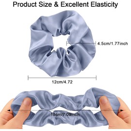 Coleteros de sat n, 5 Piezas Coleteros de Satén para Mujer, Ligas de Seda para el Cabello, Sin Marcas, Sin Encrespamiento, Bandas Elásticas para el Todos los Tipos de Cabello (Blanco+Marrón+Rosa+Gris azul+Negro)