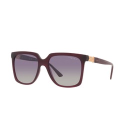 Vogue Eyewear Woman Sunglasses Transparent Cherry Frame, Polar Grey Gradient Violet Lenses, 54MM