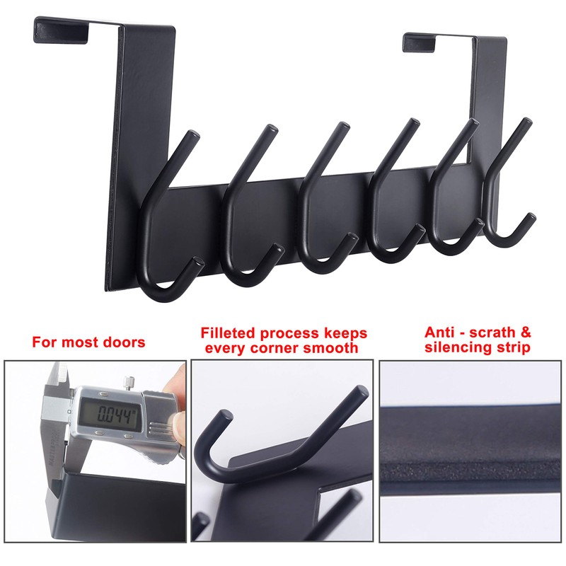 SKOLOO Over The Door Hook - 6 Hooks, No Assembly