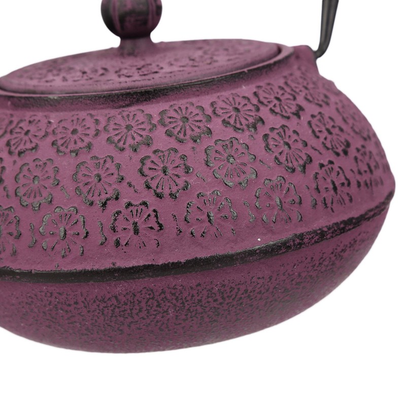 30 oz Cast Iron Teapot Enamel Lining W/Metal Infuser Tea