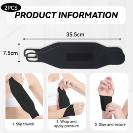 FENQURO Pack of 2 Wrist Bandages, Wrist Bandages, Wrist Support Bandages, Wrist Bandages, Gym, Suitable for Sports and Fitness, Housework