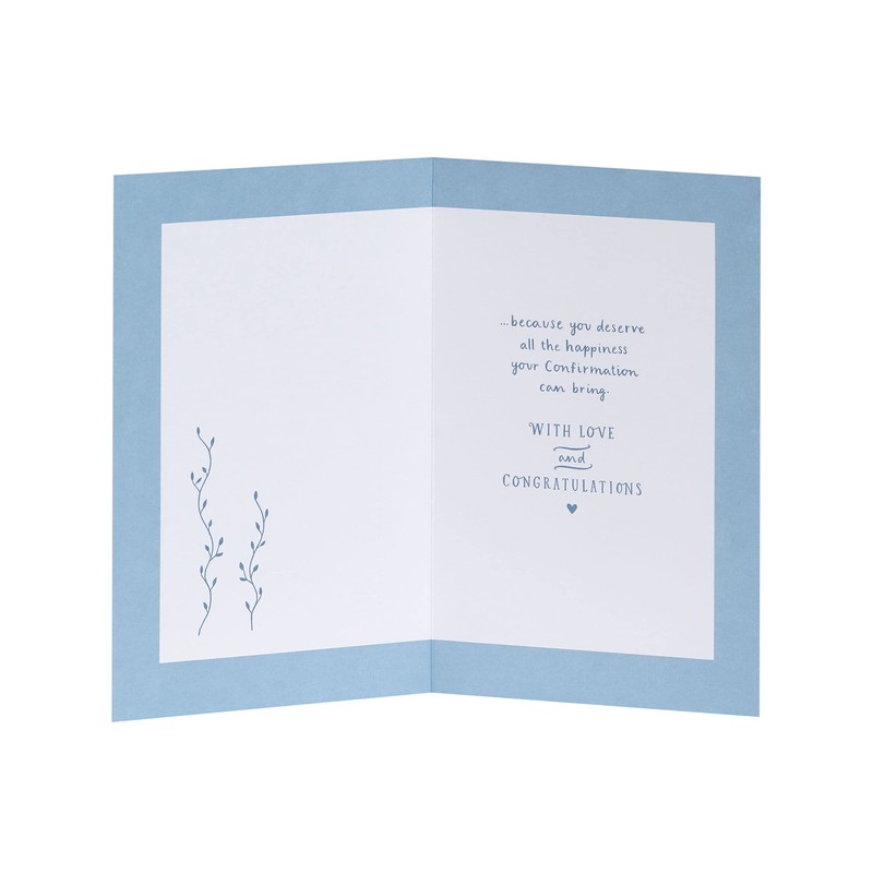 UK Greetings Confirmation Card For Boy With Envelope - Blue