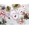 Euro Ceramica Winterfest Christmas Collection, 14" Rectangular Serving Platter, Red/White