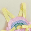 Amnnchya Infant Bubble Romper Newborn Baby Girl Clothes Rainbow Sleeveless