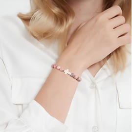 BABORI Christian Gifts for Women Baptism First Communion Easter Cross Bracelets Faith Religiouss Inspirational Prayer Jesus Catholic Nature Beads Jewelry for Mother Daughter Sister Friends