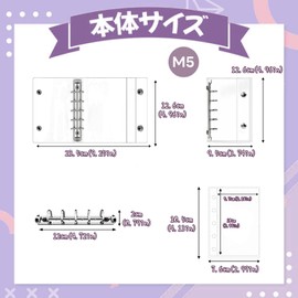 Sticker Notebook, M5 Size, Transparent, Plastan, 3D Seal, Binder with 20 Refills, Clear, 6 Colors to Choose From, Girls, Collage Notebook (Clear)