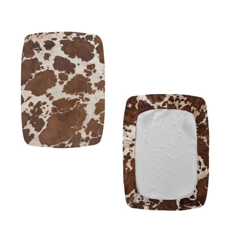 Luarisgur Bar Stool Covers Set of 2 Brown Cow Print