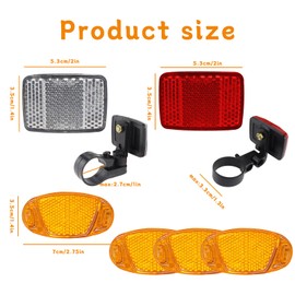 AYNKH 8 Pcs Bike Reflectors Front and Back, Bicycle Spokes, Bicycle Accessories, Night front and rear warning taillights, for Road Bike, Mountain Bike, Bike Accessories, improving the safety of night